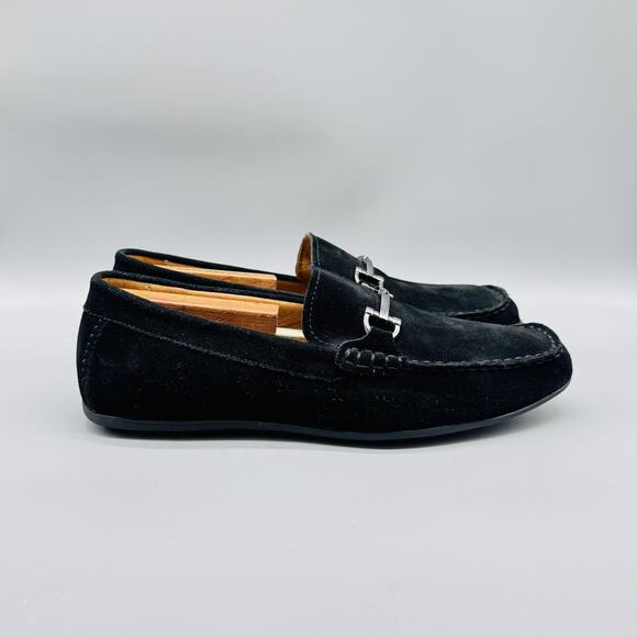 Vionic Shoes Mens 9.5 Black Suede Mason Horsebit Loafer Driver Moc Slip On - Picture 1 of 11